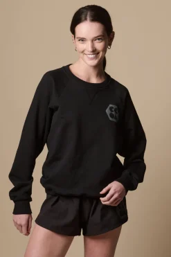 Womens Raglan Sweatshirt Plastic Free - Black